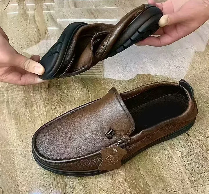 mocassin-homme-cuir-souple-marron-flex-dolcino Mocassin homme cuir souple marron Dolcino – semelle ultra flexible