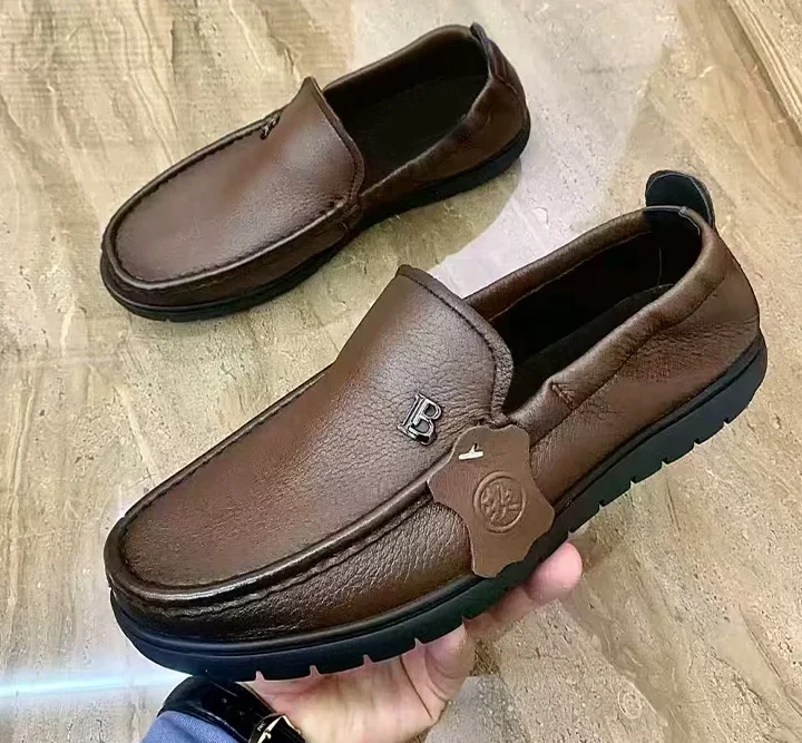 Mocassin homme cuir souple marron Dolcino – vue latérale