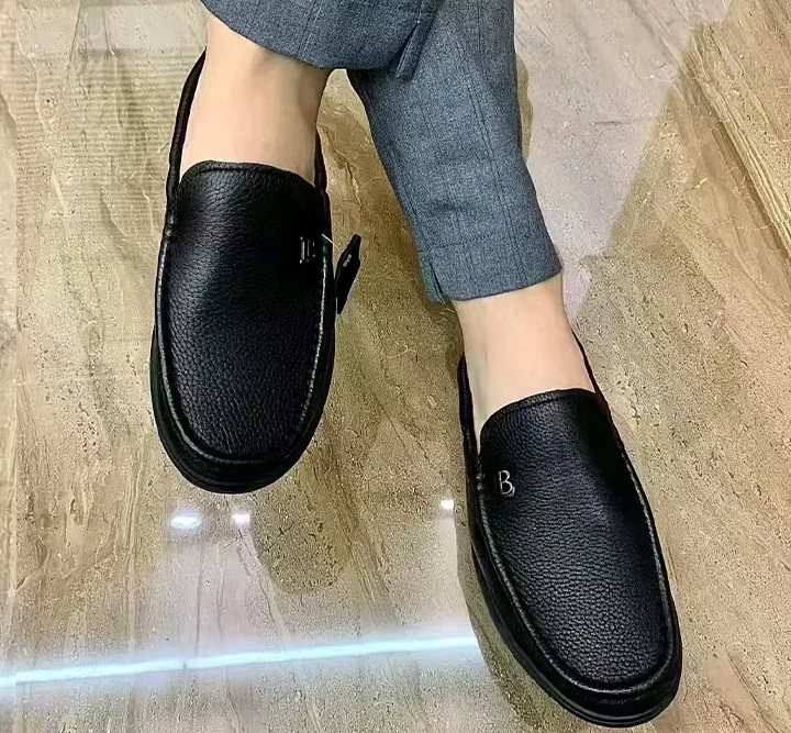 mocassin-homme-cuir-souple-noir-porte-dolcino Mocassin homme cuir souple noir Dolcino porté – style classique
