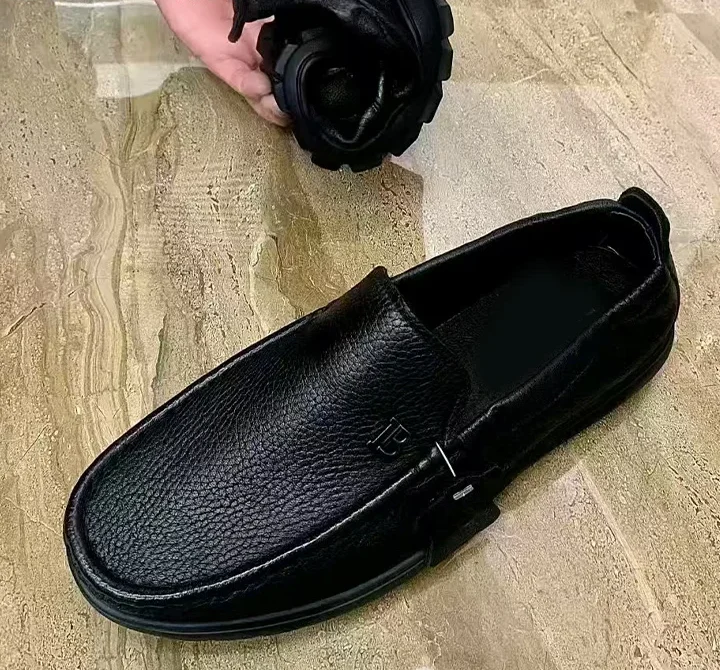 semelle-flexible-mocassin-cuir-noir-dolcino- Semelle flexible antidérapante – mocassin cuir noir Dolcino