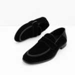 Mocassin homme moderne noir en daim