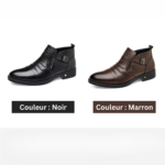 Bottine homme en cuir marron et noir élégante Dolcino