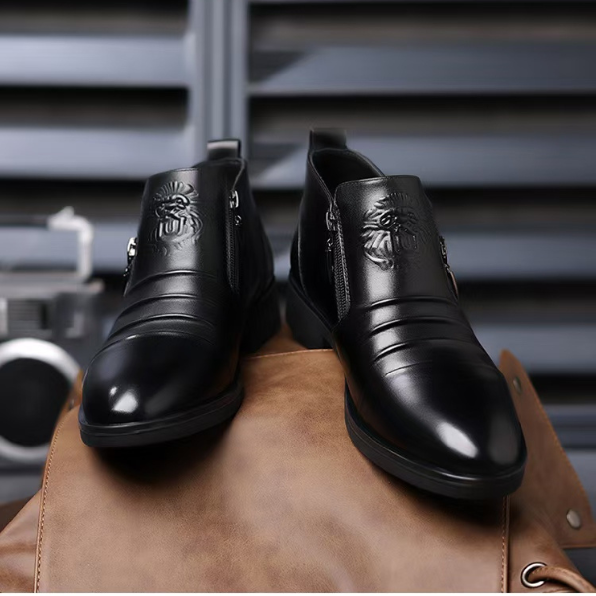 Bottine homme en cuir noir élégante Dolcino