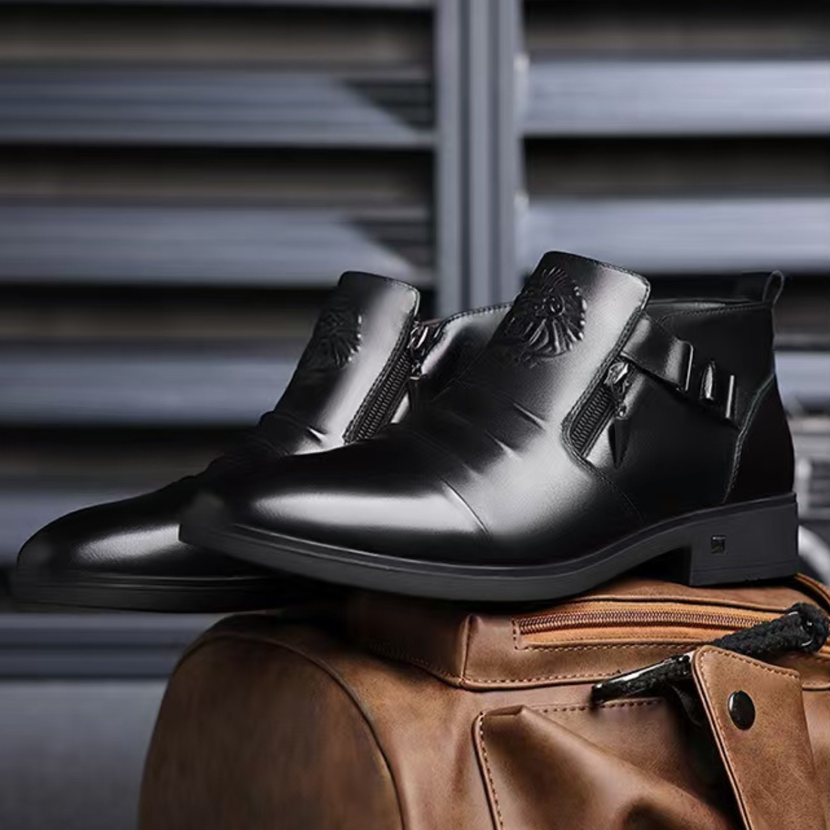 Bottine homme en cuir noir élégante Dolcino