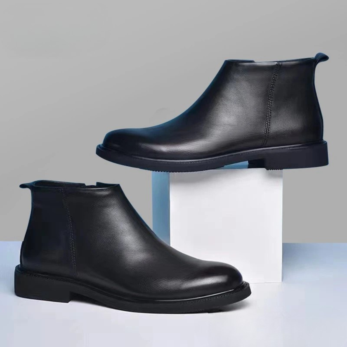 bottines-noires-classiques-dolcino Bottines noires classiques pour homme Dolcino