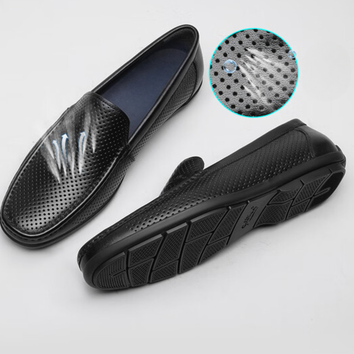 chaussures-cuir-noir-mocassin-homme-dolcino chaussures cuir élégantes homme Maroc