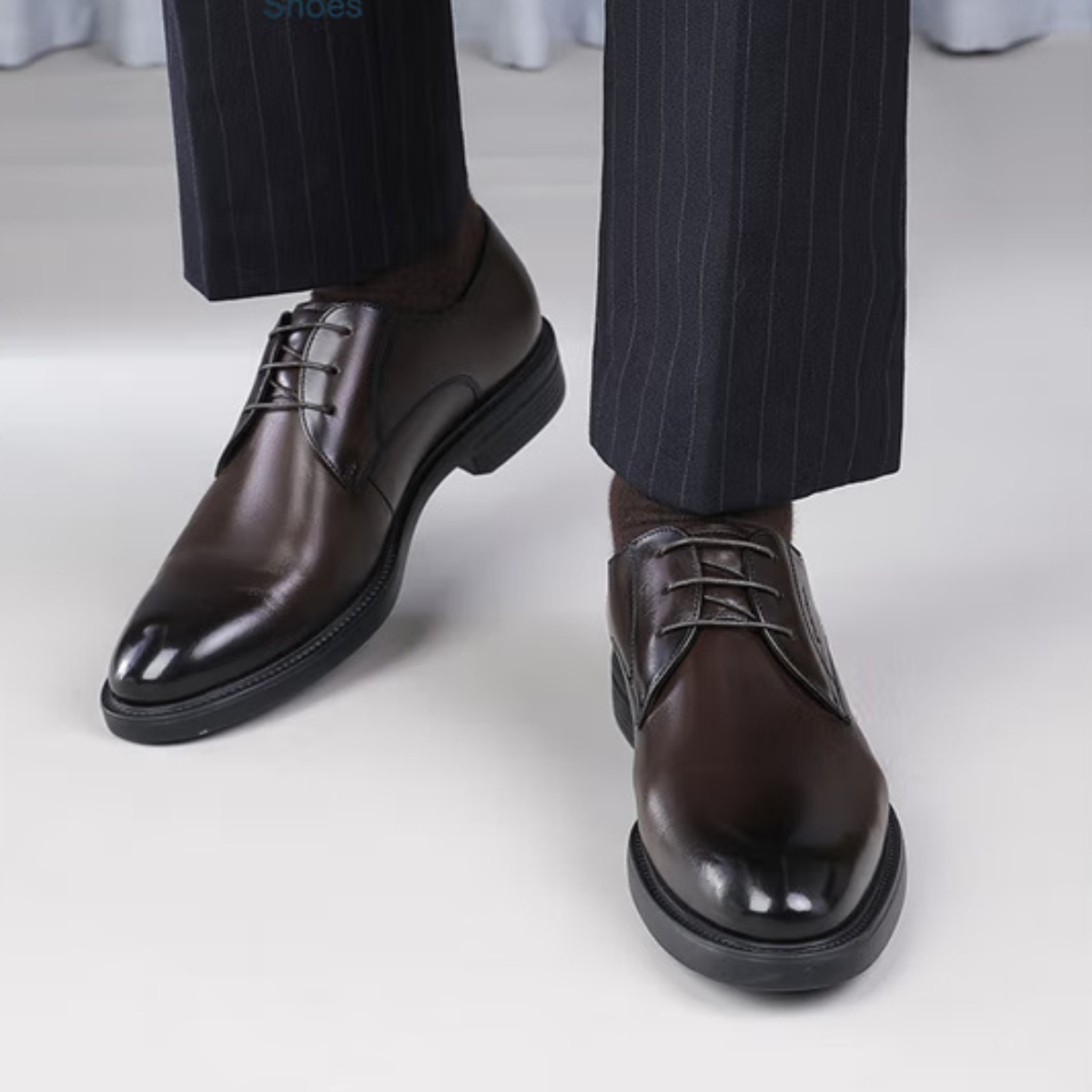 Chaussures Derby cuir marron élégantes pour homme Dolcino