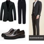 Chaussures Derby cuir marron homme portées avec costume