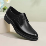 Profil gauche Derby homme cuir véritable noir Dolcino