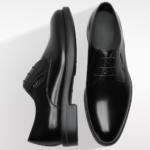 Zoom détail cuir véritable Derby homme noir Dolcino