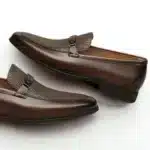 Chaussures habillées homme cuir marron avec boucle élégante