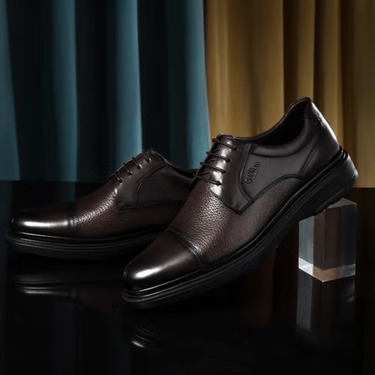 derby-homme-cuir-confort-marron-profil Chaussures derby homme cuir véritable marron confort semelle épaisse