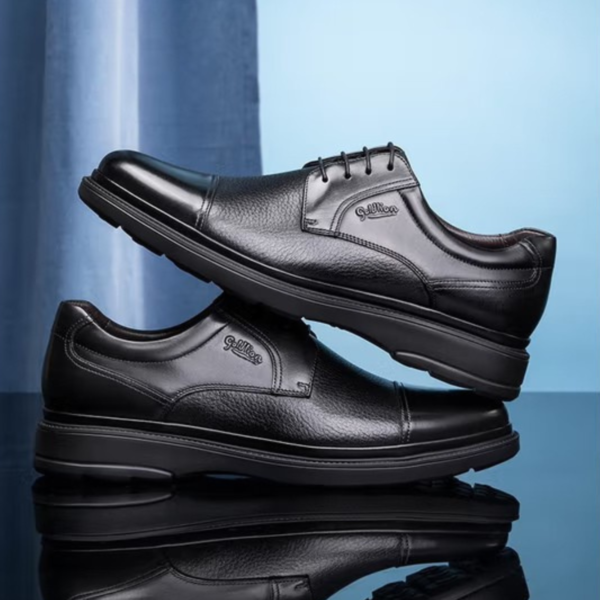 derby-homme-cuir-confort-noir-profil confort semelle épaisse