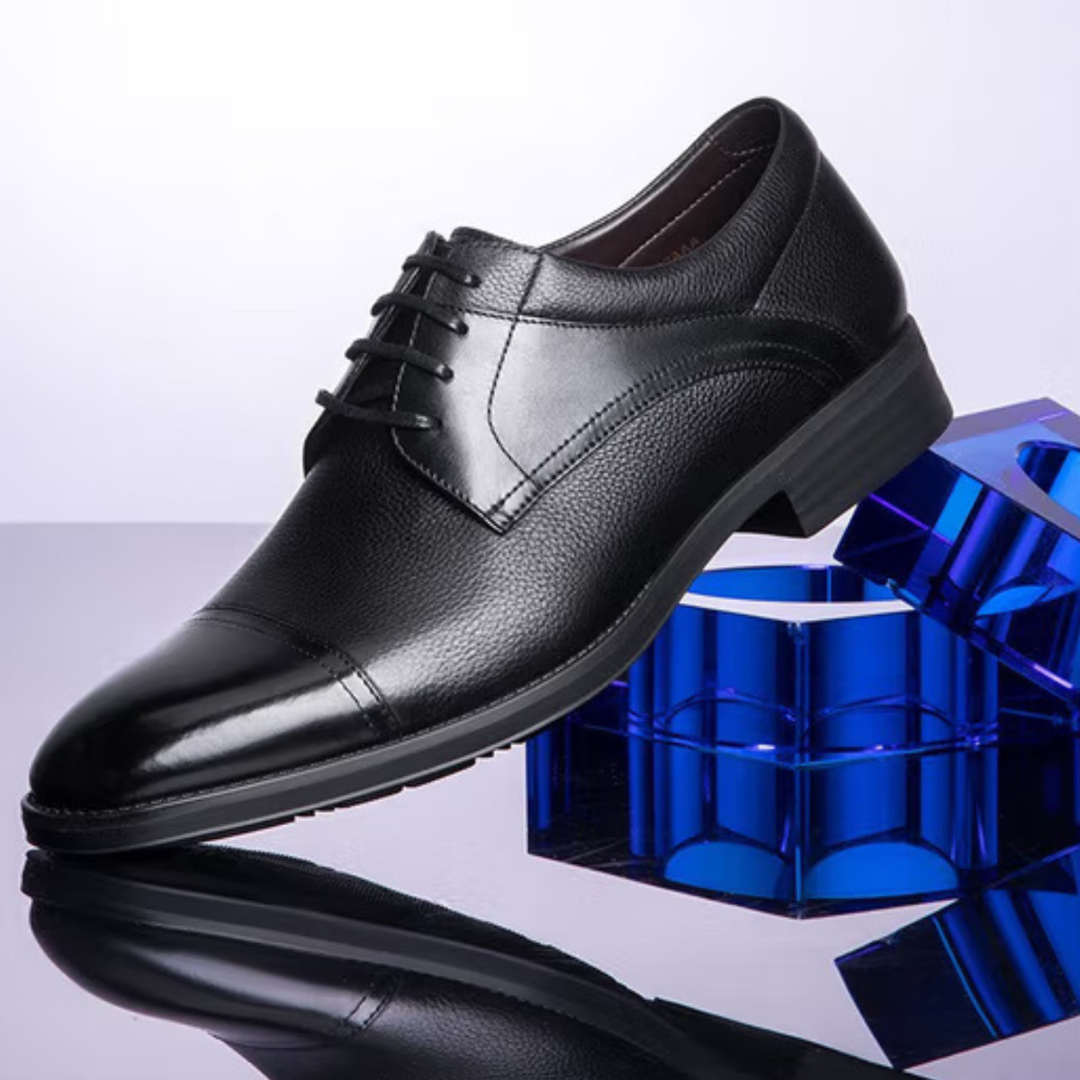 derby-homme-cuir-noir-elegant-portee Chaussures habillées cuir véritable