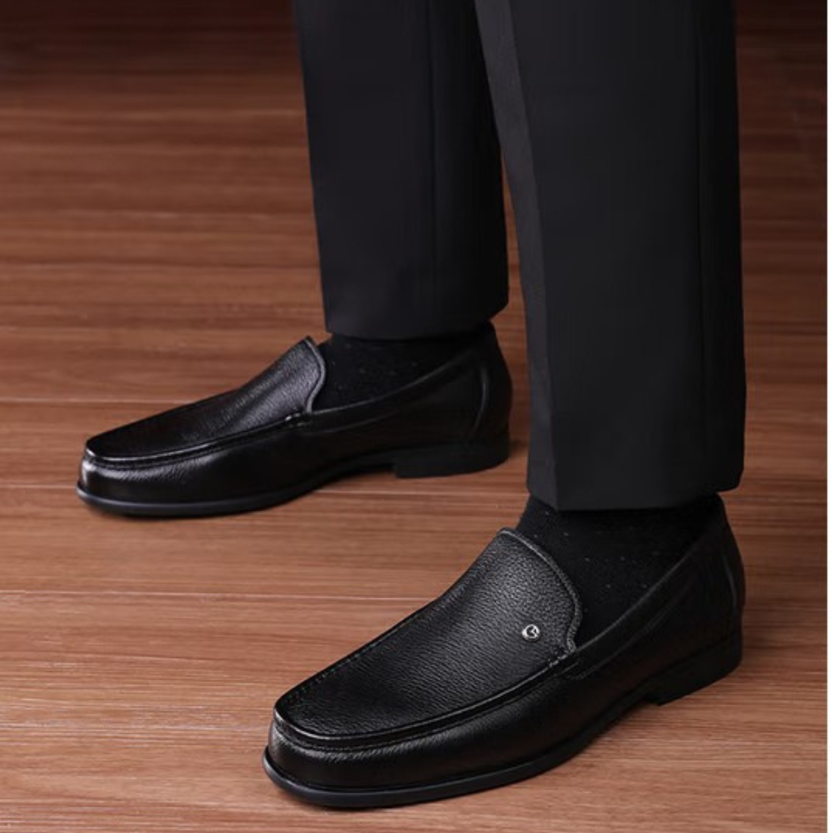 mocassin-homme-cuir-noir-stylise chaussures homme en cuir noir élégant