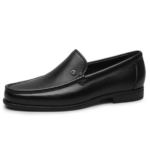 mocassin homme cuir noir élégant Dolcino