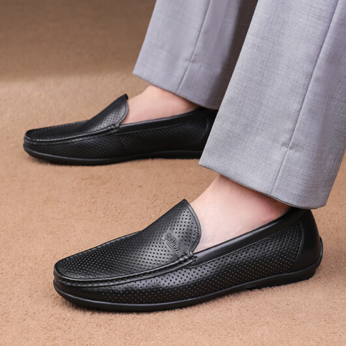 mocassin-homme-noir-style-classe-dolcino Mocassin homme noir style classe Dolcino