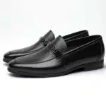 Mocassins homme cuir avec boucle noir – élégance classique