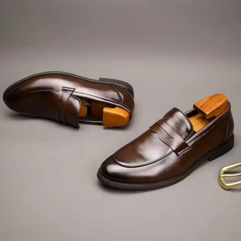 mocassins-marron-cuir-veritable-homme Mocassins homme en cuir marron véritable