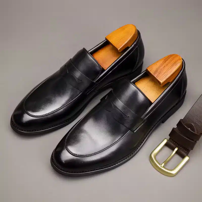 mocassins-noir-homme-style-intemporel Mocassins en cuir noir style intemporel pour homme