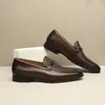 Mocassins homme cuir marron style intemporel avec boucle