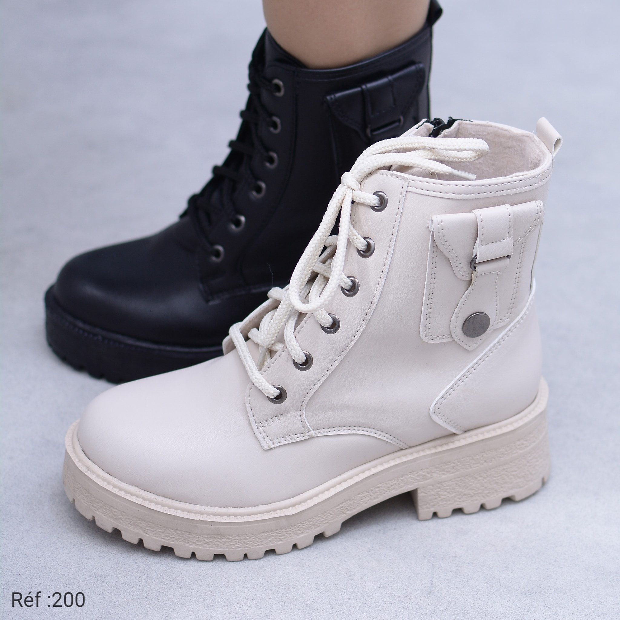 bottines-tendance-femme-cuir-beige-dolcino Bottines tendance femme en cuir beige Dolcino automne hiver