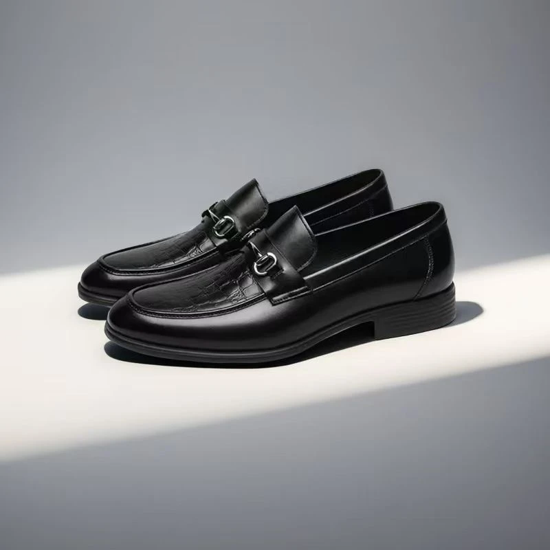 mocassin-homme-cuir-noir-elegant-dolcino-chaussure Chaussure mocassin homme noir en cuir véritable Dolcino
