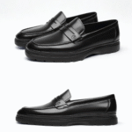 Mocassin homme en cuir véritable noir Dolcino élégant et raffiné
