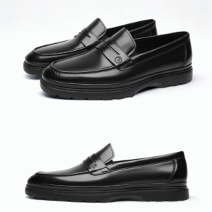 Mocassin homme en cuir véritable noir Dolcino élégant et raffiné